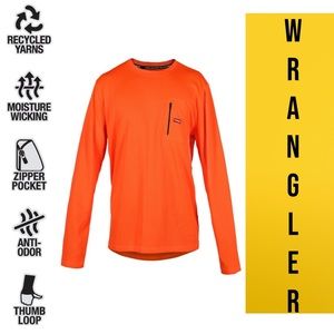 Men’s Wrangler Thermal top color orange size M,L,XL zipper pocket